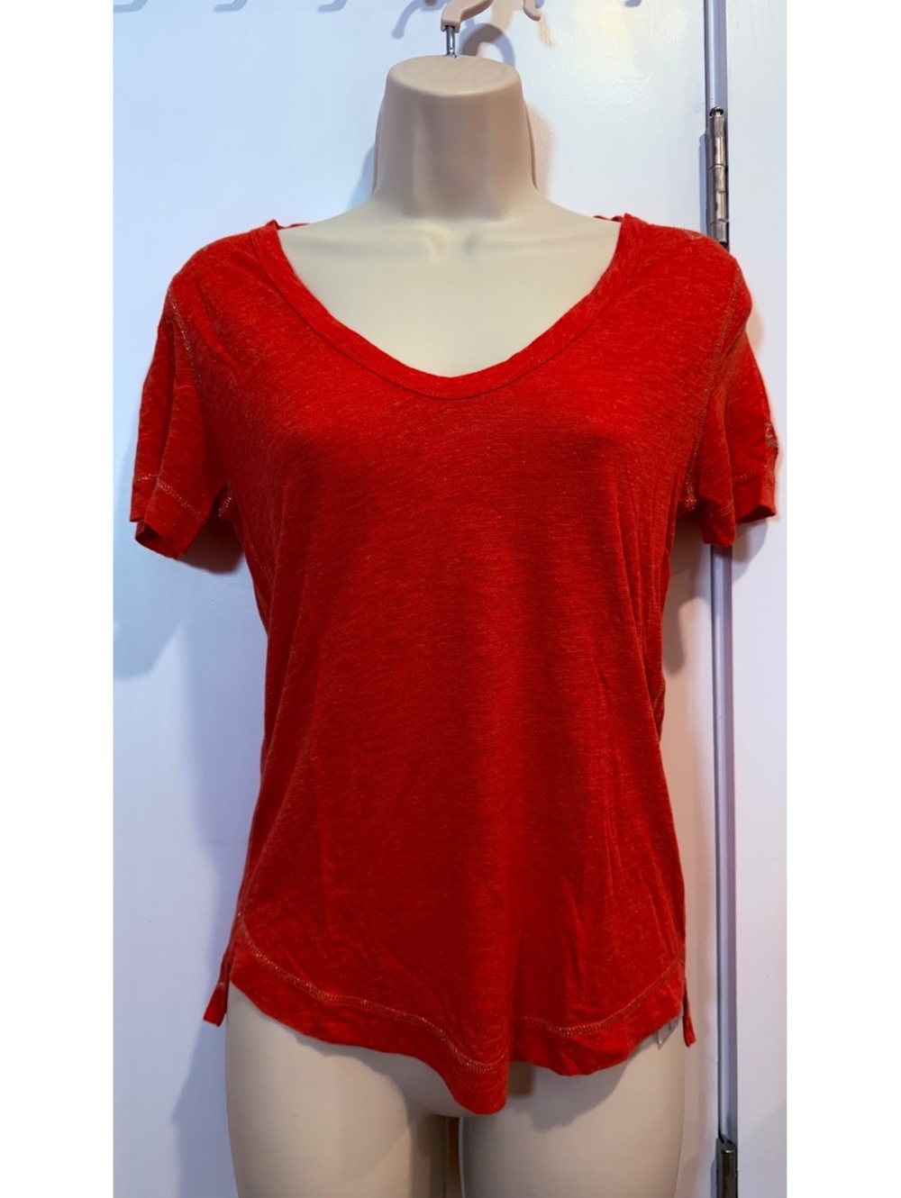 Zadig & Voltaire Tino Metal Step Top XS Coral Red